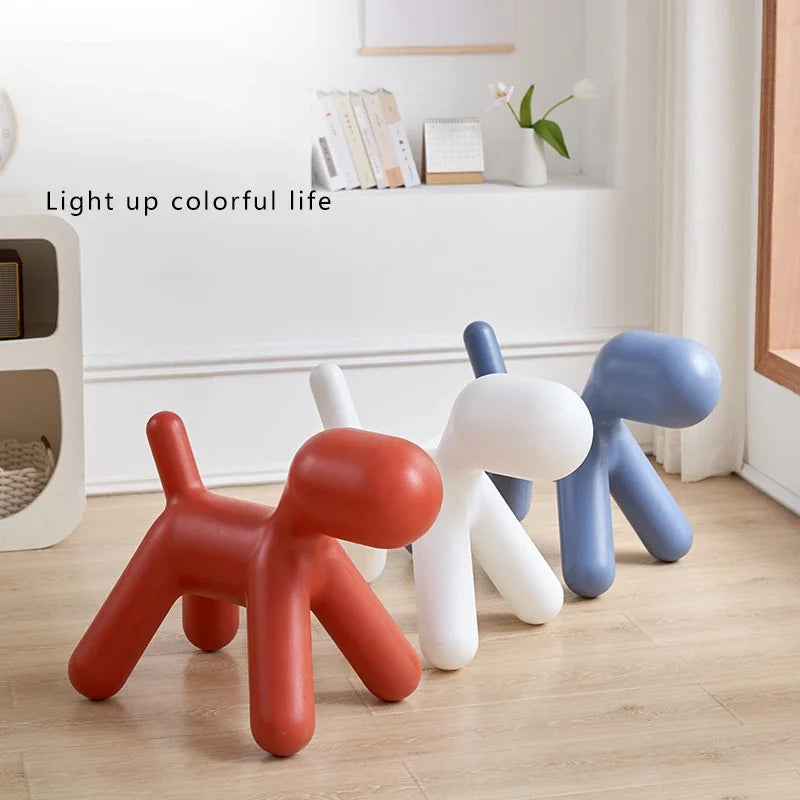 Nordic Creative Puppy Design Chair Plastic Children's Chair Cute Cartoon Kindergarten Dalmatian Dog Animal Stool Home Furniture