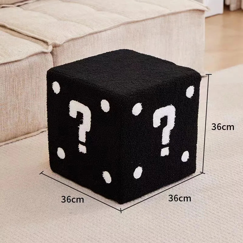 Household Dice Small Stool Shoes Stool Living Room Sofa Stool Children Cartoon Short Stool Net Red Dice Square Bench