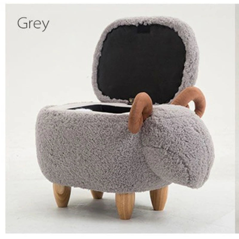 Creative Animal Stool, Cute Lamb Storage Stool for Home Living Room Decoration, Cartoon Children's Stool, Sheep Sofa Stool