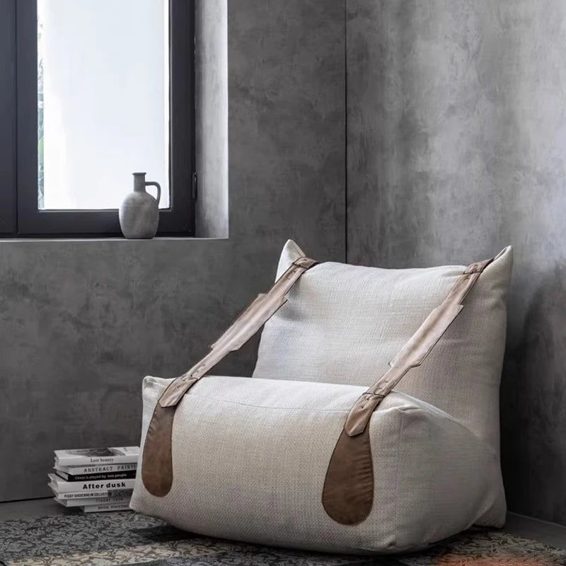 Backrest Nordic Beanbag Sofa Simple White Girl Designer Beanbag Sofa Comfortable Fabric Muebles Para Salas Modernos Furniture
