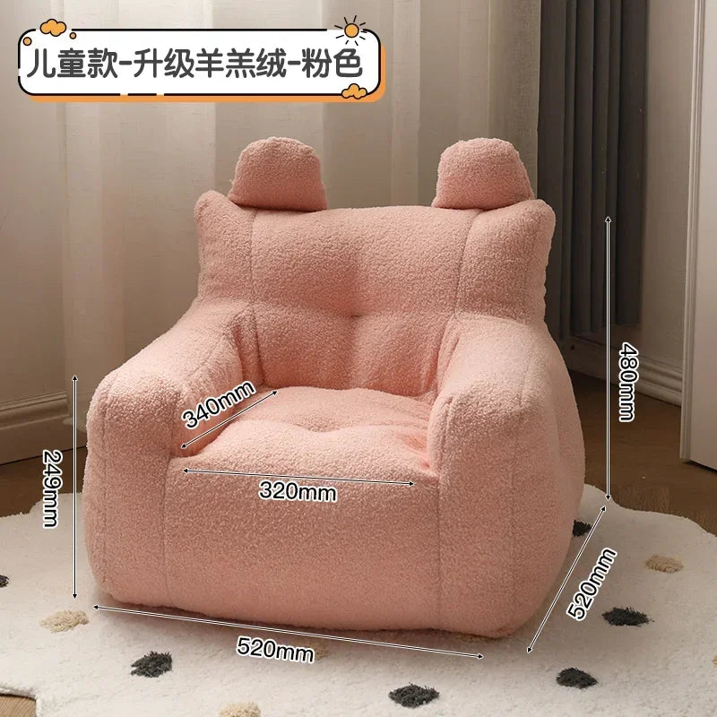 OTAUTAU Children Small Bean Bag Cover Without Filler Beanbag Sofa Chair Soft Fleece Armchair Couch Pet Kids Furniture SF014
