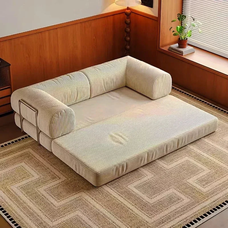 Italian Minimalist Retro High-end Corduroy Living Room Sofa, Compressed Sofa,Sofa Bed, Foldable, Washable, Customizable