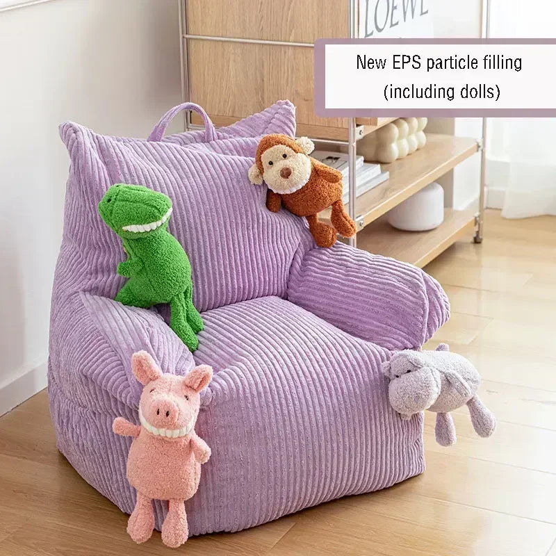Fabric Corduroy Lazy Chair Balcony Tatami EPS Padded with Footrest Cushion Sofa Modern Simple Beanbag Sofa Home Furniture Gift