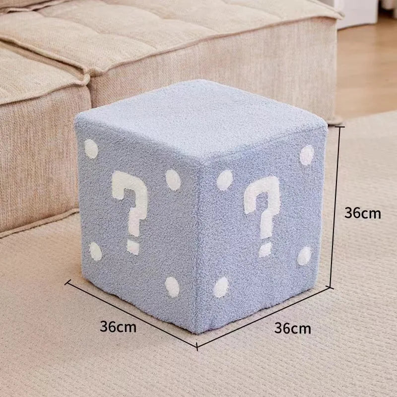 Household Dice Small Stool Shoes Stool Living Room Sofa Stool Children Cartoon Short Stool Net Red Dice Square Bench