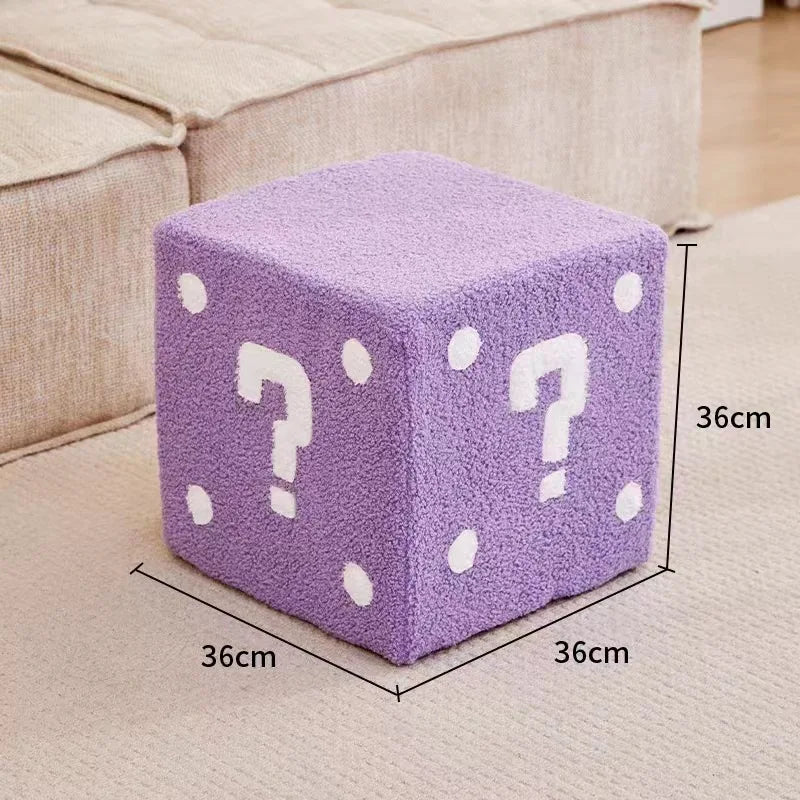 Household Dice Small Stool Shoes Stool Living Room Sofa Stool Children Cartoon Short Stool Net Red Dice Square Bench