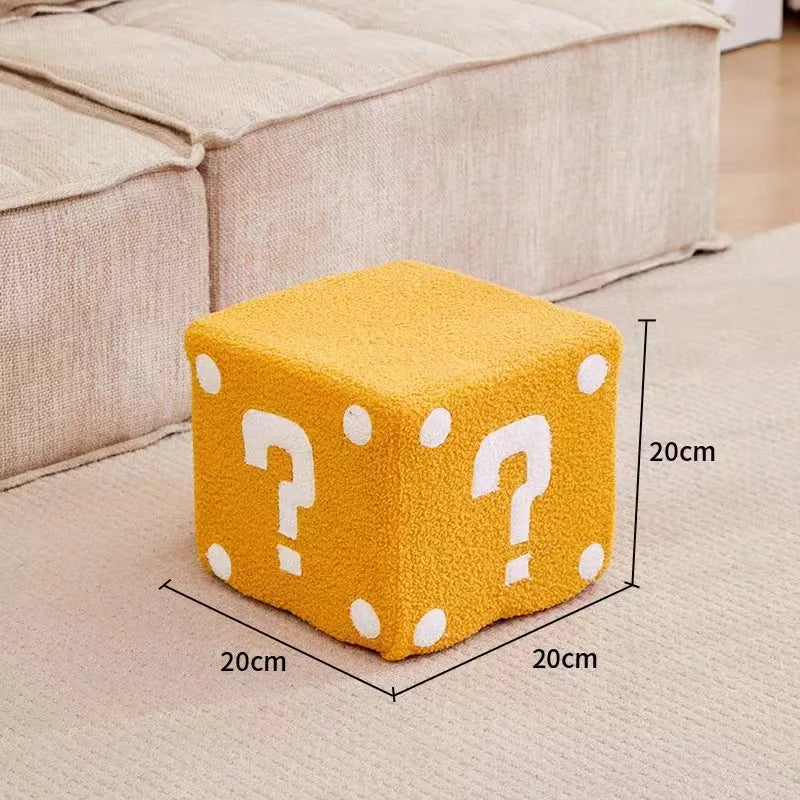 Household Dice Small Stool Shoes Stool Living Room Sofa Stool Children Cartoon Short Stool Net Red Dice Square Bench