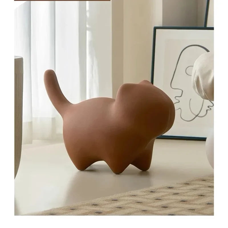 Nordic Design Modern Kids Children Toy PE Plastic Eco-environment Animal Outdoor Cat Low Stool Chair