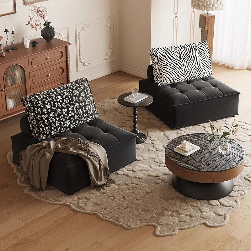 French Designer Bean Bag Sofas Nordic Creativity Puff Recliner Lazy Sofa Cream Style Modular Living Room Furniture Divano FYBS