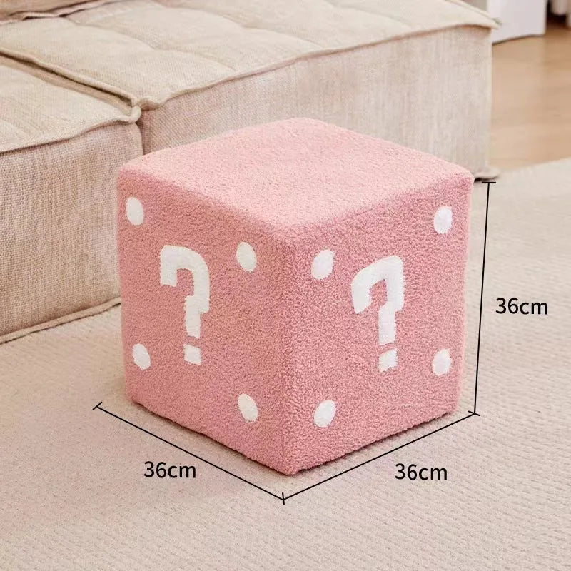 Household Dice Small Stool Shoes Stool Living Room Sofa Stool Children Cartoon Short Stool Net Red Dice Square Bench