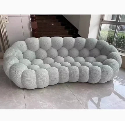 Designer Yellow Living Room Sofas Set European Fabric Nordic Double Chaise Couch Puffs Luxury Italian Divano Soggiorno Furniture