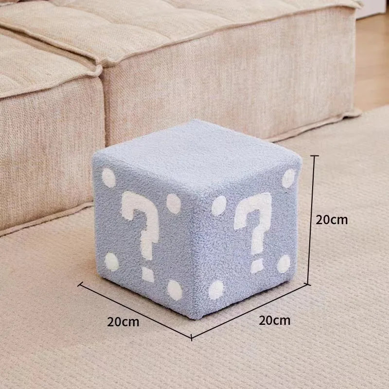 Household Dice Small Stool Shoes Stool Living Room Sofa Stool Children Cartoon Short Stool Net Red Dice Square Bench