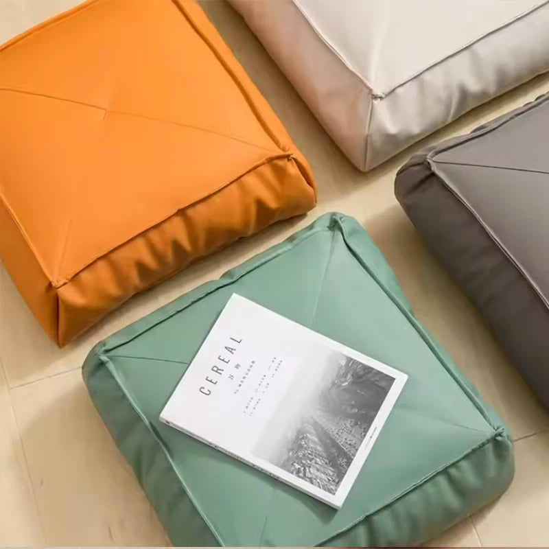 Folding Floor Chair  Casual Cartoon Children's Bean Bag Waterproof Lazy Sofa Chair  Popular Square Garden Sofa Cushion  PU Leath
