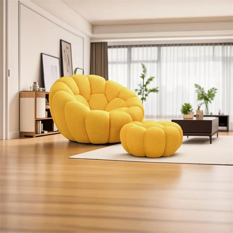 Single Seat Designer Pumpkin Lazy Sofa Balcony and Bedroom Can Lie Down and Recline Italian Minimalist Rochburg Football Sofa