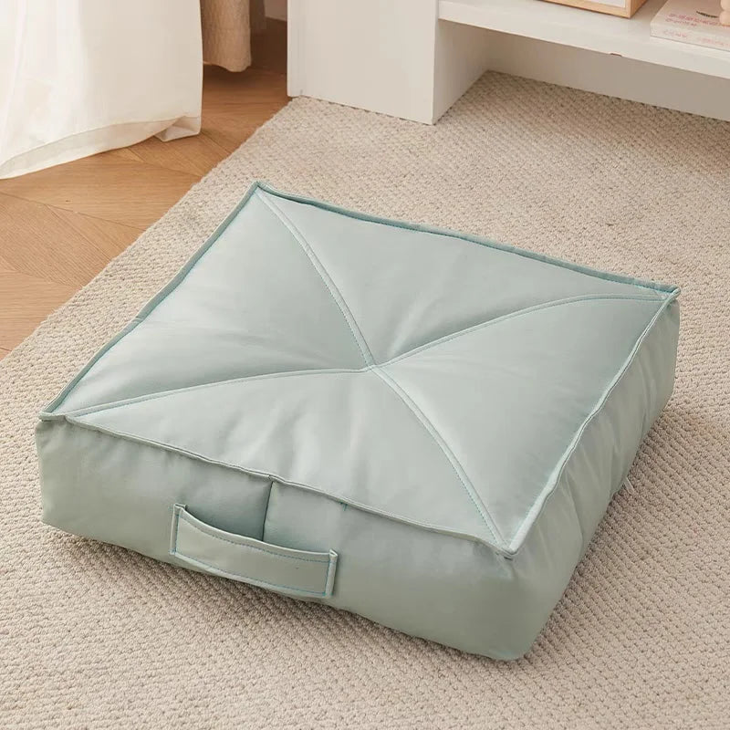 Folding Floor Chair  Casual Cartoon Children's Bean Bag Waterproof Lazy Sofa Chair  Popular Square Garden Sofa Cushion  PU Leath