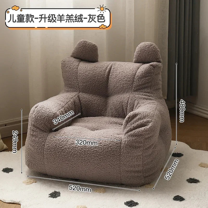 OTAUTAU Children Small Bean Bag Cover Without Filler Beanbag Sofa Chair Soft Fleece Armchair Couch Pet Kids Furniture SF014