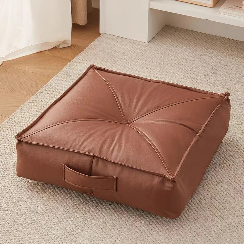 Folding Floor Chair  Casual Cartoon Children's Bean Bag Waterproof Lazy Sofa Chair  Popular Square Garden Sofa Cushion  PU Leath