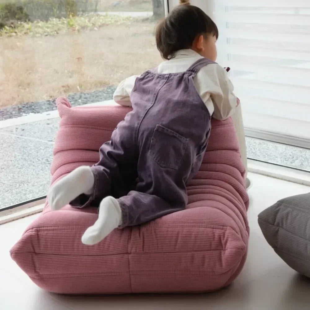 Single Sofa for Children Caterpillar Lazy Sofa Tatami Living Room Bedroom Cute Casual Single Chair Reading Chair Balcony Sofa