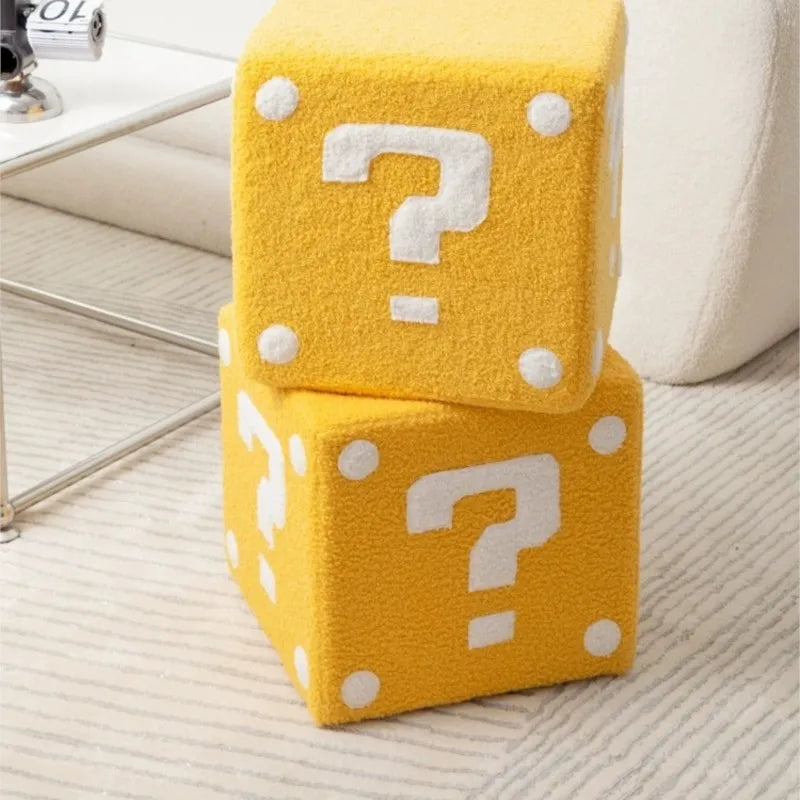 Household Dice Small Stool Shoes Stool Living Room Sofa Stool Children Cartoon Short Stool Net Red Dice Square Bench