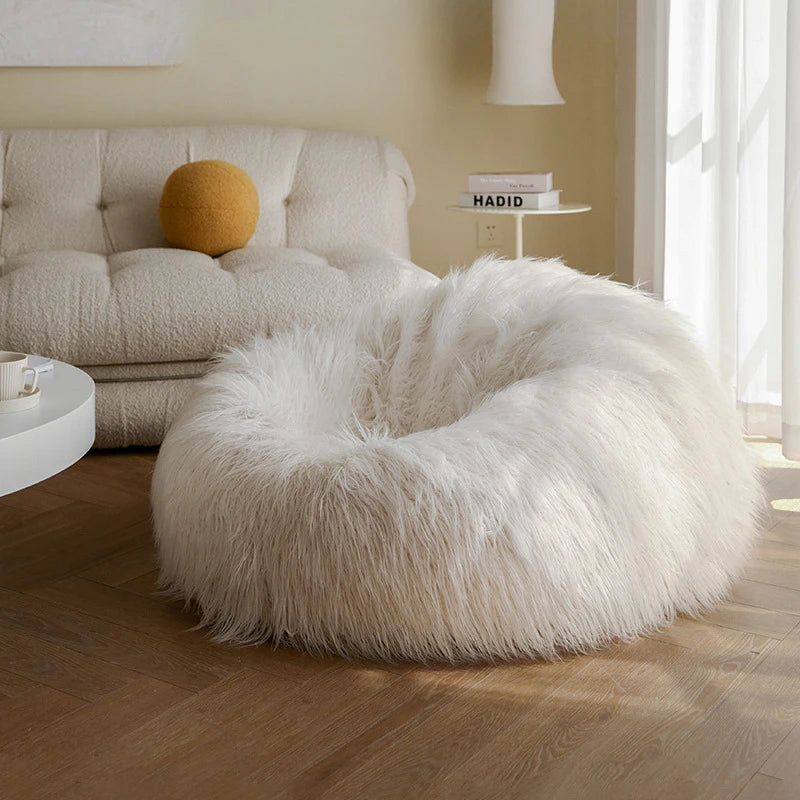 Soft Designer Seats Bean Bags Huge Hairy Cute Relaxchair Lazy Bedroom Sofa Puffs Adults Comfy Divano Da Soggiorno Furniture Home