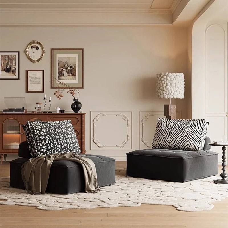 French Designer Bean Bag Sofas Nordic Creativity Puff Recliner Lazy Sofa Cream Style Modular Living Room Furniture Divano FYBS