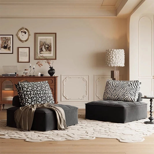 French Designer Bean Bag Sofas Nordic Creativity Puff Recliner Lazy Sofa Cream Style Modular Living Room Furniture Divano FYBS