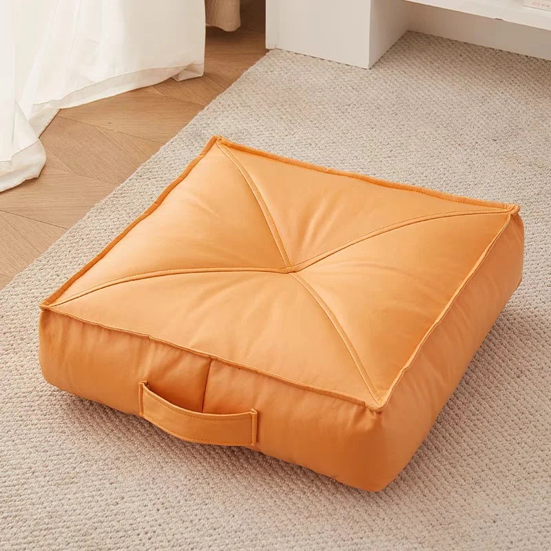 Folding Floor Chair  Casual Cartoon Children's Bean Bag Waterproof Lazy Sofa Chair  Popular Square Garden Sofa Cushion  PU Leath