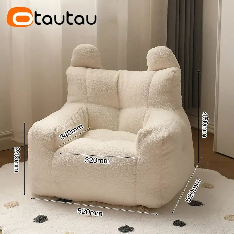 OTAUTAU Children Small Bean Bag Cover Without Filler Beanbag Sofa Chair Soft Fleece Armchair Couch Pet Kids Furniture SF014