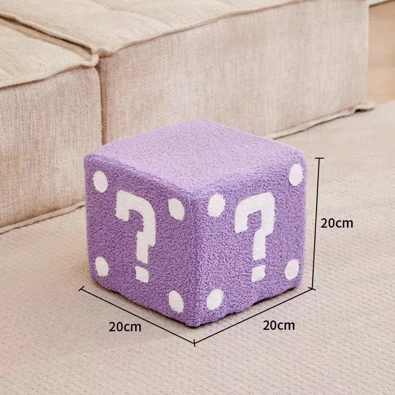 Household Dice Small Stool Shoes Stool Living Room Sofa Stool Children Cartoon Short Stool Net Red Dice Square Bench
