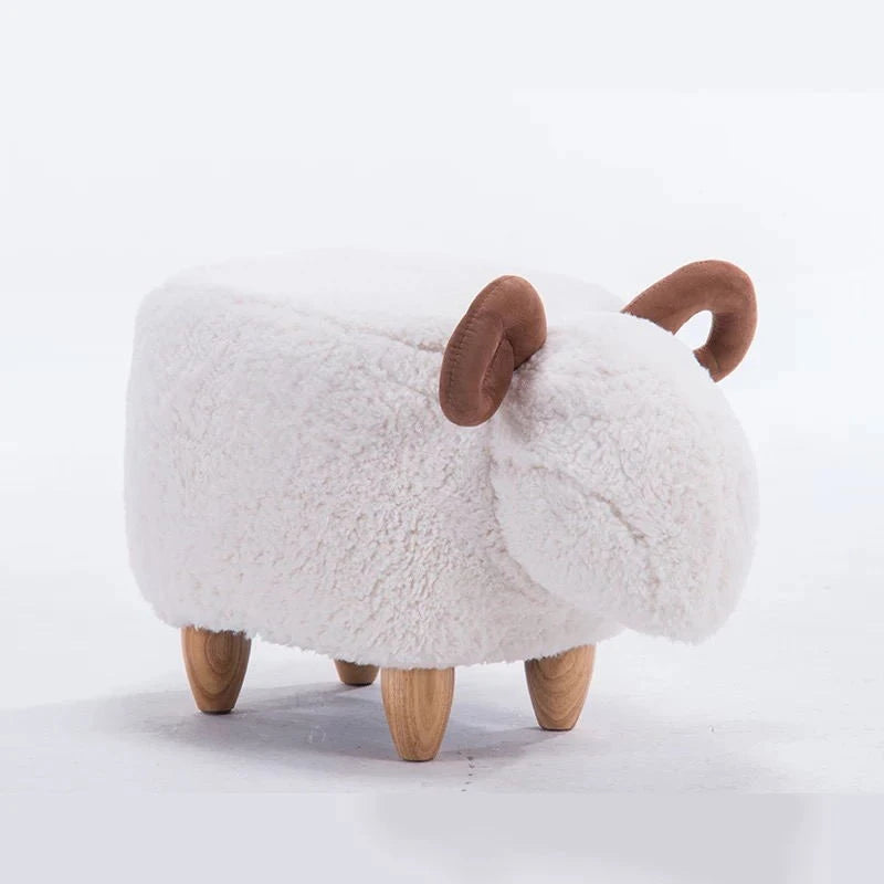 Creative Animal Stool, Cute Lamb Storage Stool for Home Living Room Decoration, Cartoon Children's Stool, Sheep Sofa Stool
