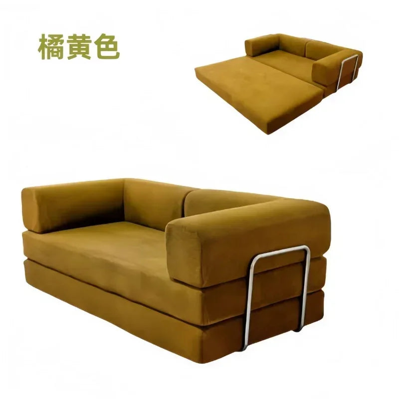 Italian Minimalist Retro High-end Corduroy Living Room Sofa, Compressed Sofa,Sofa Bed, Foldable, Washable, Customizable