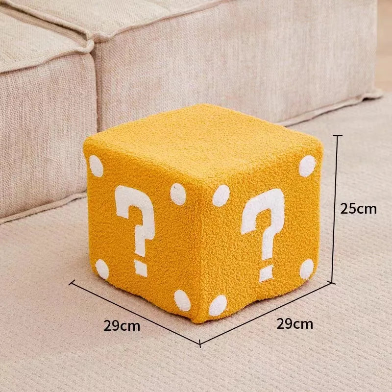 Household Dice Small Stool Shoes Stool Living Room Sofa Stool Children Cartoon Short Stool Net Red Dice Square Bench