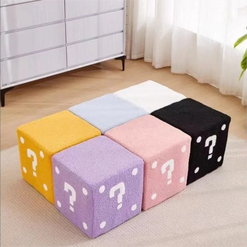 Household Dice Small Stool Shoes Stool Living Room Sofa Stool Children Cartoon Short Stool Net Red Dice Square Bench