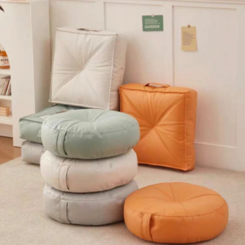 Folding Floor Chair  Casual Cartoon Children's Bean Bag Waterproof Lazy Sofa Chair  Popular Square Garden Sofa Cushion  PU Leath