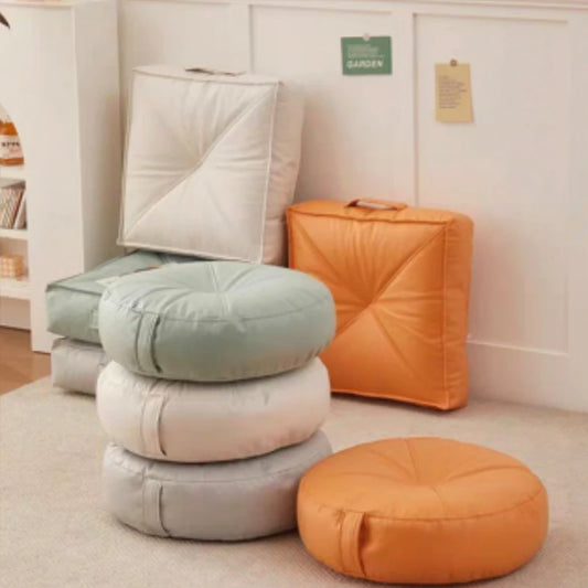 Folding Floor Chair  Casual Cartoon Children's Bean Bag Waterproof Lazy Sofa Chair  Popular Square Garden Sofa Cushion  PU Leath