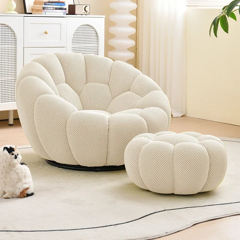 Single Seat Designer Pumpkin Lazy Sofa Balcony and Bedroom Can Lie Down and Recline Italian Minimalist Rochburg Football Sofa