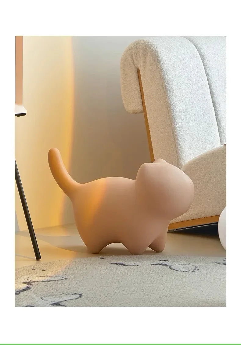 Nordic Design Modern Kids Children Toy PE Plastic Eco-environment Animal Outdoor Cat Low Stool Chair