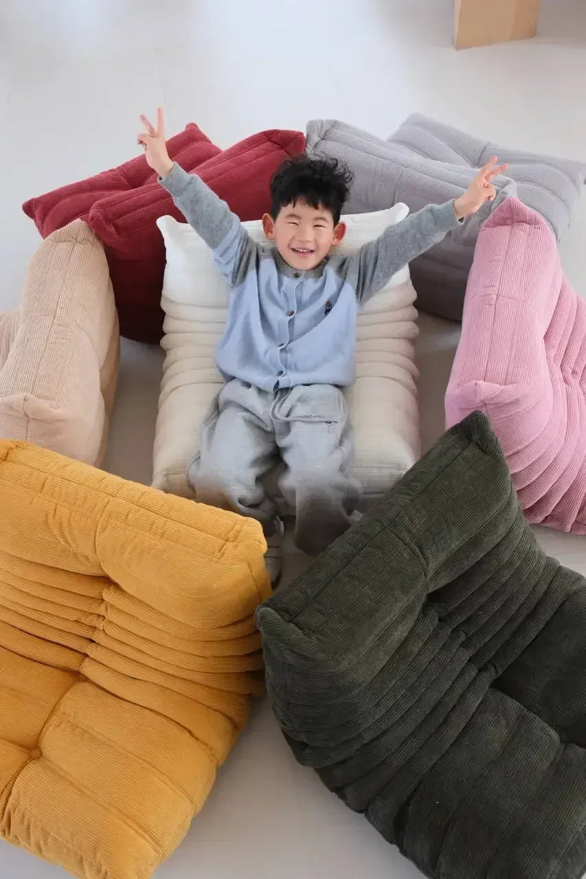 Single Sofa for Children Caterpillar Lazy Sofa Tatami Living Room Bedroom Cute Casual Single Chair Reading Chair Balcony Sofa