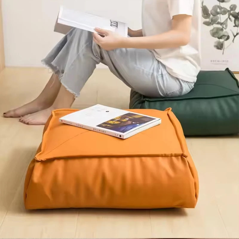 Folding Floor Chair  Casual Cartoon Children's Bean Bag Waterproof Lazy Sofa Chair  Popular Square Garden Sofa Cushion  PU Leath