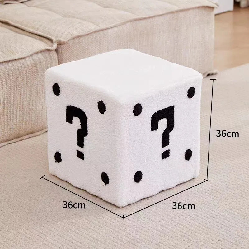 Household Dice Small Stool Shoes Stool Living Room Sofa Stool Children Cartoon Short Stool Net Red Dice Square Bench