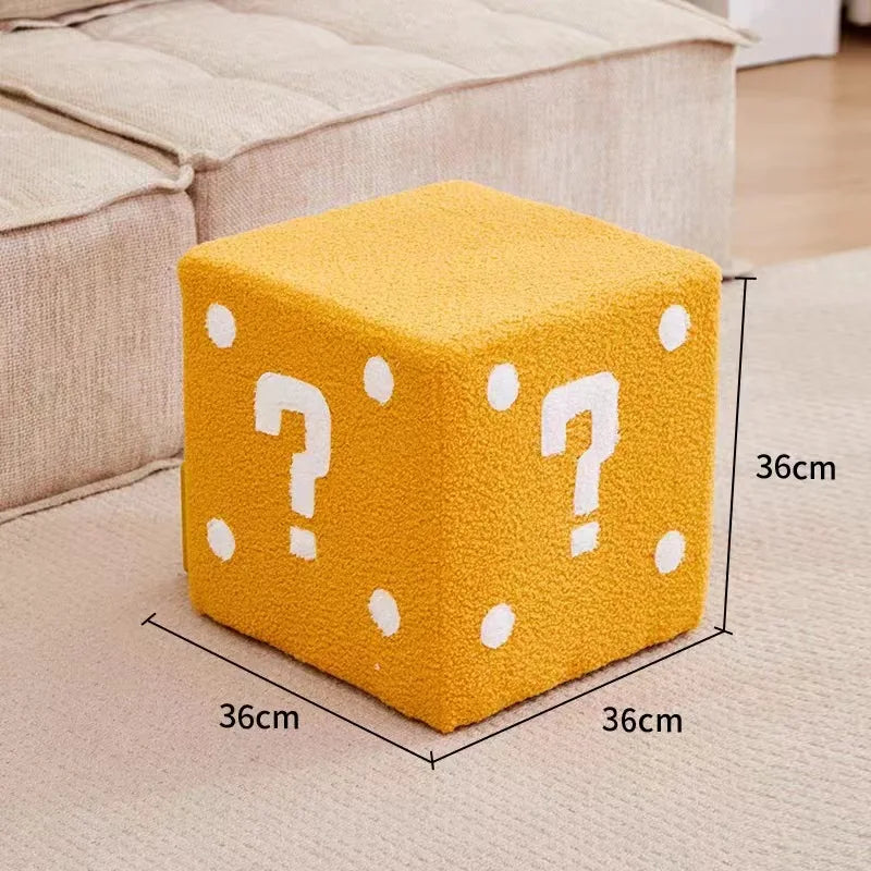 Household Dice Small Stool Shoes Stool Living Room Sofa Stool Children Cartoon Short Stool Net Red Dice Square Bench