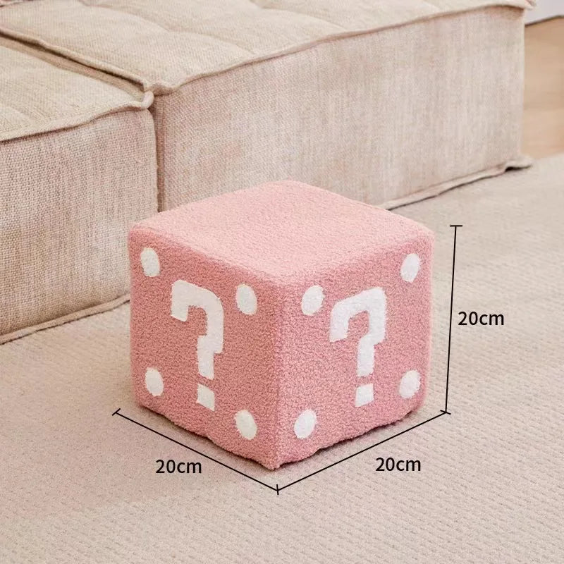 Household Dice Small Stool Shoes Stool Living Room Sofa Stool Children Cartoon Short Stool Net Red Dice Square Bench