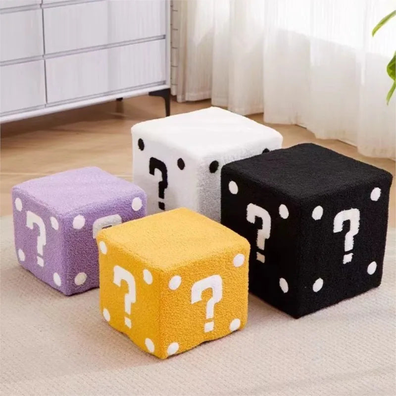 Household Dice Small Stool Shoes Stool Living Room Sofa Stool Children Cartoon Short Stool Net Red Dice Square Bench