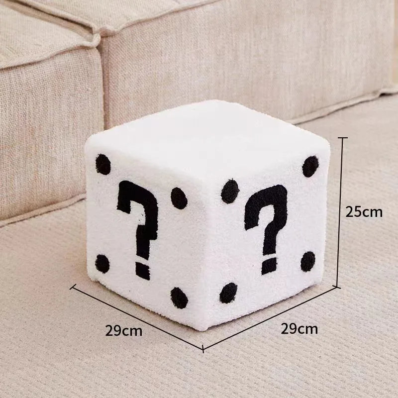 Household Dice Small Stool Shoes Stool Living Room Sofa Stool Children Cartoon Short Stool Net Red Dice Square Bench