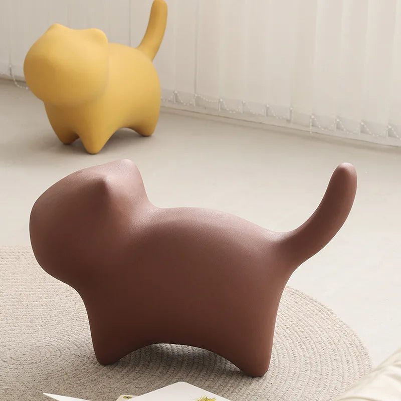Nordic Design Modern Kids Children Toy PE Eco-environment Animal Outdoor Cat Low Stool Chair Furniture Space Saving Furniture