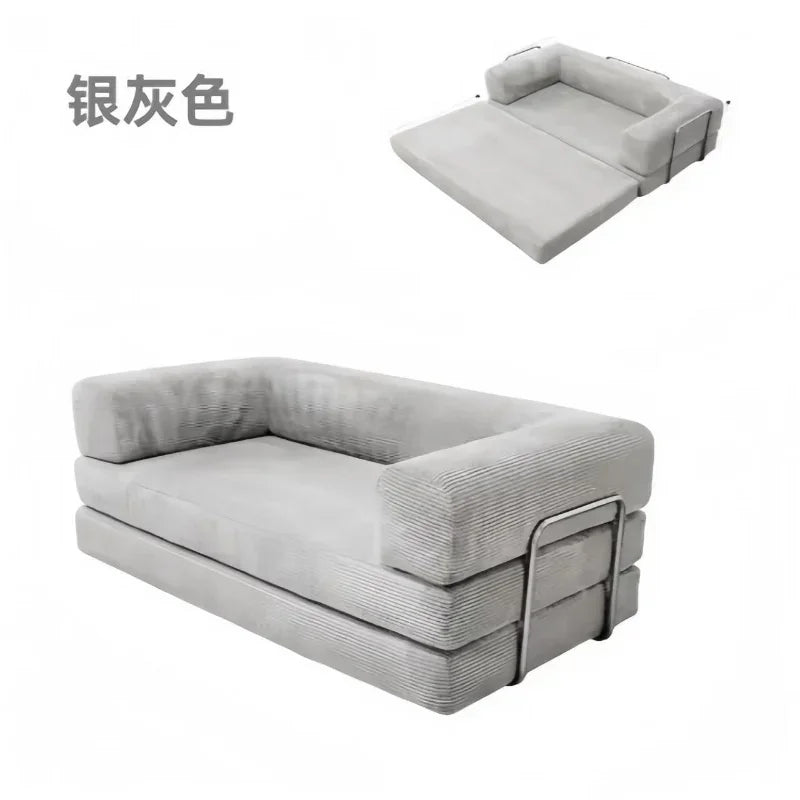 Italian Minimalist Retro High-end Corduroy Living Room Sofa, Compressed Sofa,Sofa Bed, Foldable, Washable, Customizable
