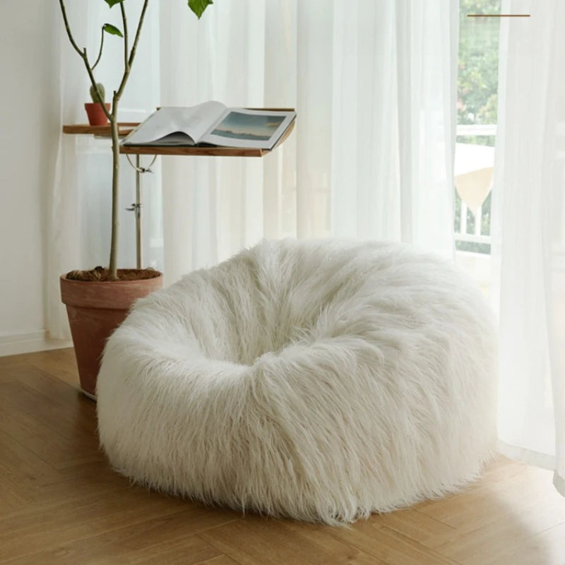 Soft Designer Seats Bean Bags Huge Hairy Cute Relaxchair Lazy Bedroom Sofa Puffs Adults Comfy Divano Da Soggiorno Furniture Home