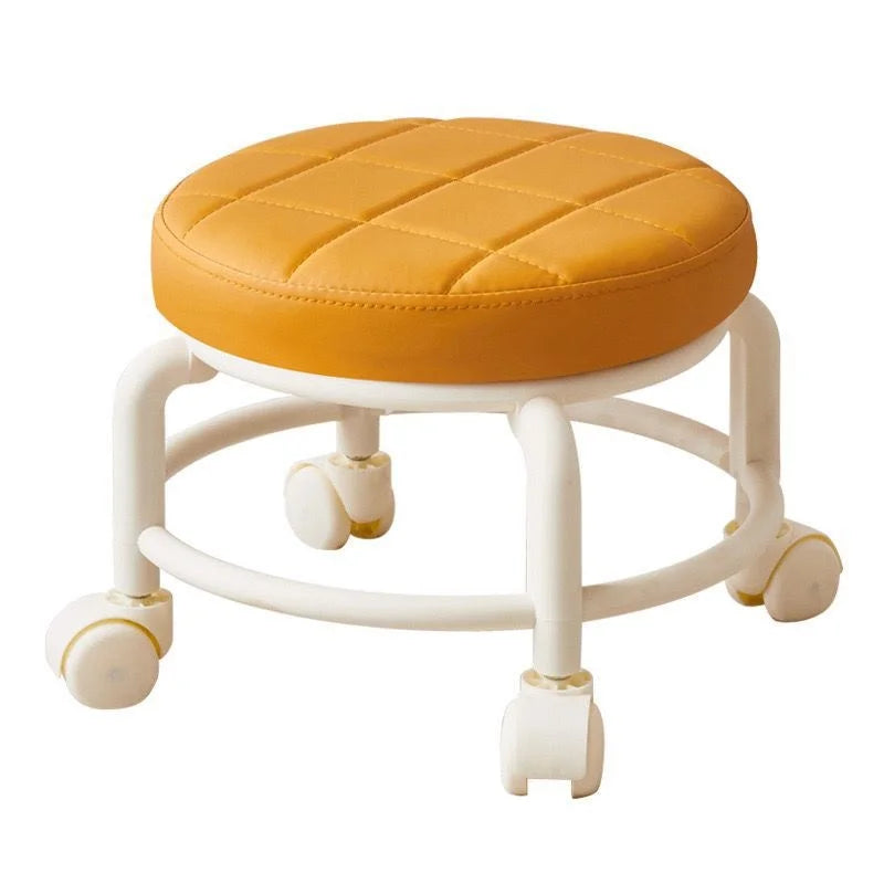 Hot Household Furniture Pulley Low Stool Small Footstool Children Round Stool Chair Living Room Mini Sofa Stool Move With Wheels