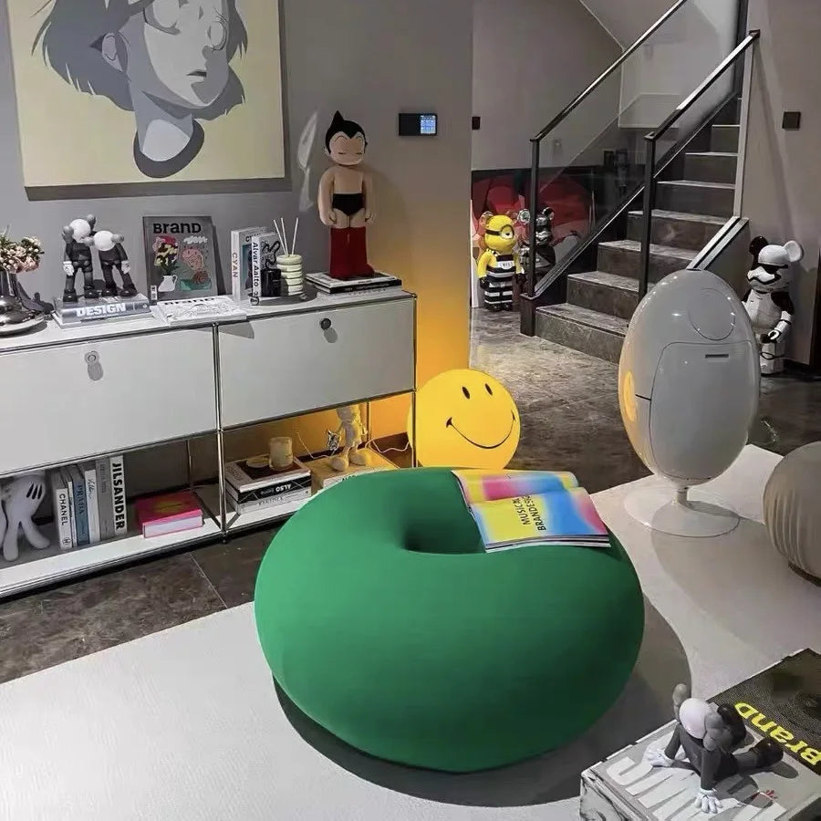 Donut Lazy Sofa Chair Designer Creative Round Leisure Chair Living Room Child Seat