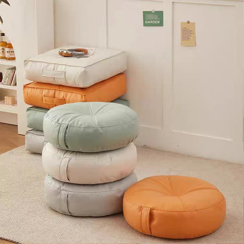 Folding Floor Chair  Casual Cartoon Children's Bean Bag Waterproof Lazy Sofa Chair  Popular Square Garden Sofa Cushion  PU Leath