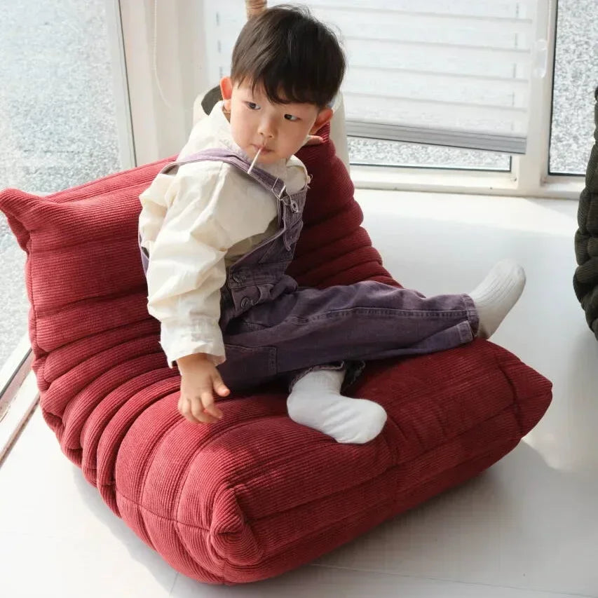 Single Sofa for Children Caterpillar Lazy Sofa Tatami Living Room Bedroom Cute Casual Single Chair Reading Chair Balcony Sofa